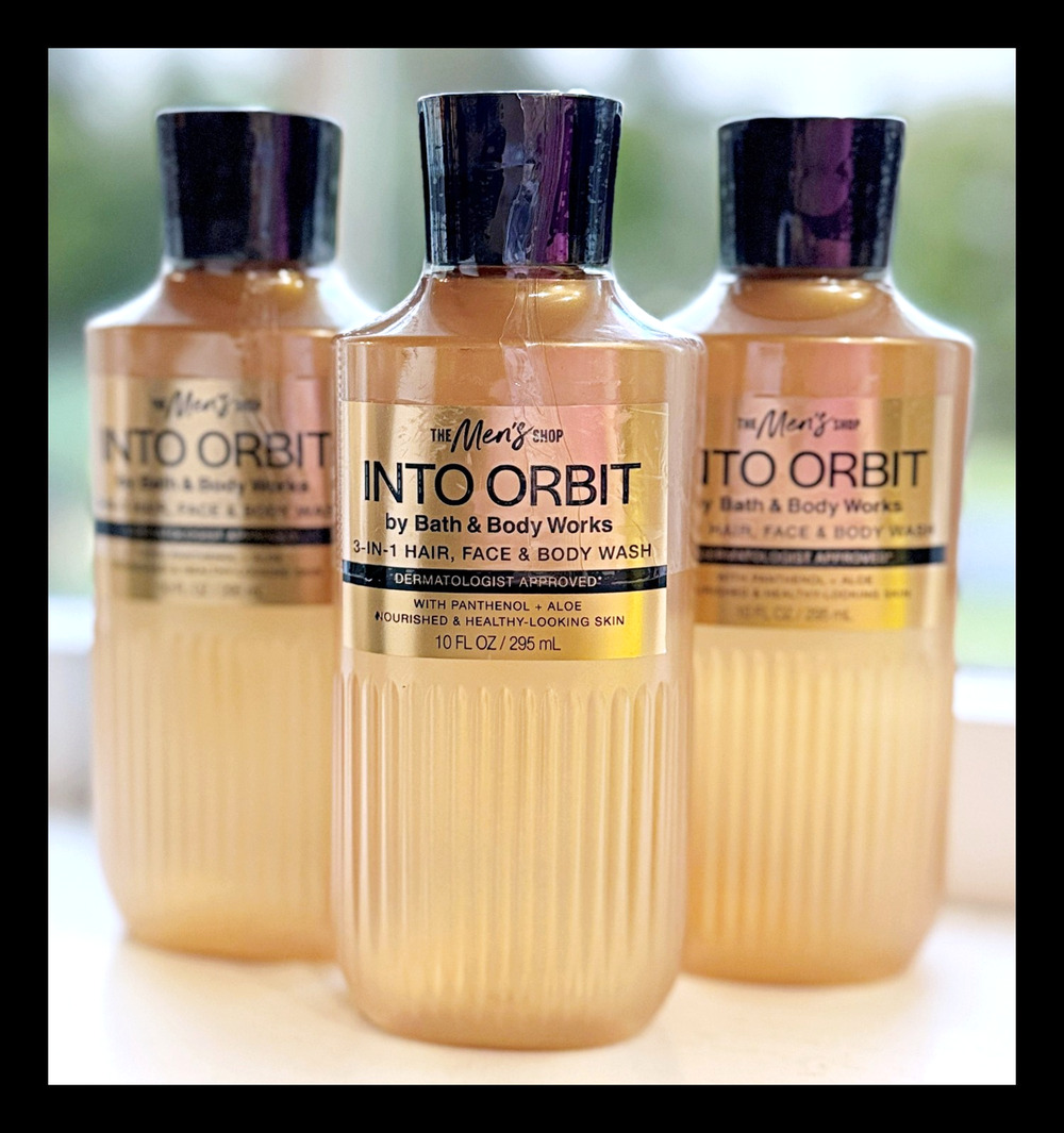 Bath & Body Works 10 oz Into Orbit Men's 3-in-1 Hair Face Body Wash Gel x3